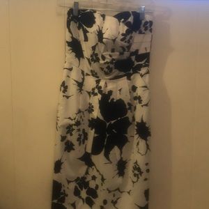 Strapless black and cream dress